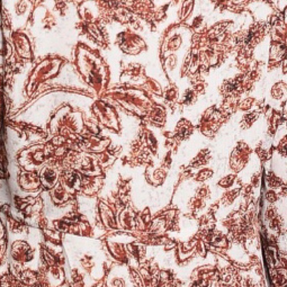 Floral Rust Midi Long Sleeve Dress - Picture 7 of 8